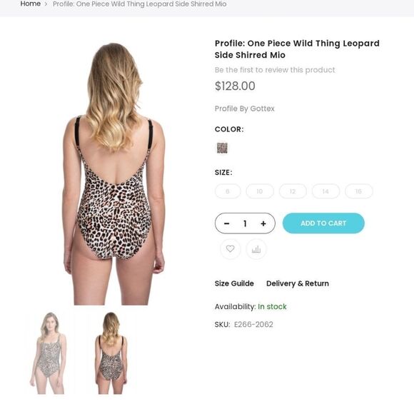 NEW WITH TAGS GOTTEX PROFILE WILD THING SWIMSUIT IN‎ LEOPARD PRINT - Picture 2 of 11